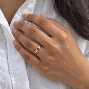Oval Ruby, Sapphire or Emerald Flush-Set Gold Ring, photo 2