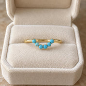 Six-stone turquoise curved wedding band, photo 7