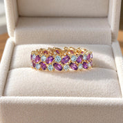 Aquamarine & Amethyst Double-Row Eternity Band, photo 6