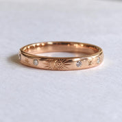 Sun & Moon Diamond Wedding Band in Solid Gold, 2.5 mm, photo 1