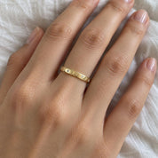 Sun & Moon Diamond Wedding Band in Solid Gold, 2.5 mm, photo 3