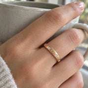 Sun & Moon Diamond Wedding Band in Solid Gold, 2.5 mm, photo 5