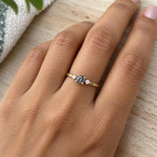 Petite Three-Stone Salt & Pepper Diamond Engagement Ring, photo 3