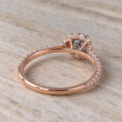 Petite salt and pepper diamond halo ring, photo 5
