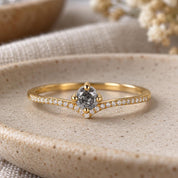 Salt and pepper diamond chevron pavé ring, photo 5