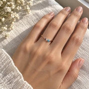 Turquoise diamond and sapphire chevron ring, photo 2
