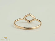 Hexagon Diamond Stacking Ring | Gold Diamond Ring | Geometric Dainty Ring -