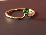 Natural Emerald Ring | Emerald Stacking Ring | Gold Emerald Ring | Minimalist Silver Emerald Ring -