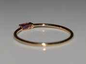 Baguette Pink Sapphire Ring | Stacking Sapphire Ring | Dainty Pink Sapphire Ring -