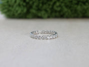 14k Solid Gold Diamond Eternity Band | Never Ending Wedding Band | White Diamond Band -
