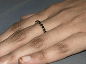 Infinity Diamond Ring | Dainty Black Diamond Band | Never-Ending Wedding Band | Eternity Black Diamond Ring -