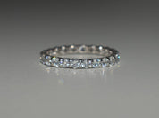 18k Solid Gold Full Eternity Band | Never Ending Wedding Band | White Diamond Eternity Ring -