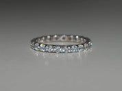 14k Solid Gold Diamond Eternity Band | Never Ending Wedding Band | White Diamond Band -