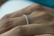 18k Solid Gold Full Eternity Band | Never Ending Wedding Band | White Diamond Eternity Ring -
