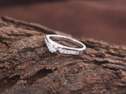 Unique Moissanite Engagement Ring | Gold Moissanite, Rose Gold Diamond Ring, Alternative Engagement Ring -