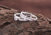 Unique Moissanite Engagement Ring | Gold Moissanite, Rose Gold Diamond Ring, Alternative Engagement Ring -
