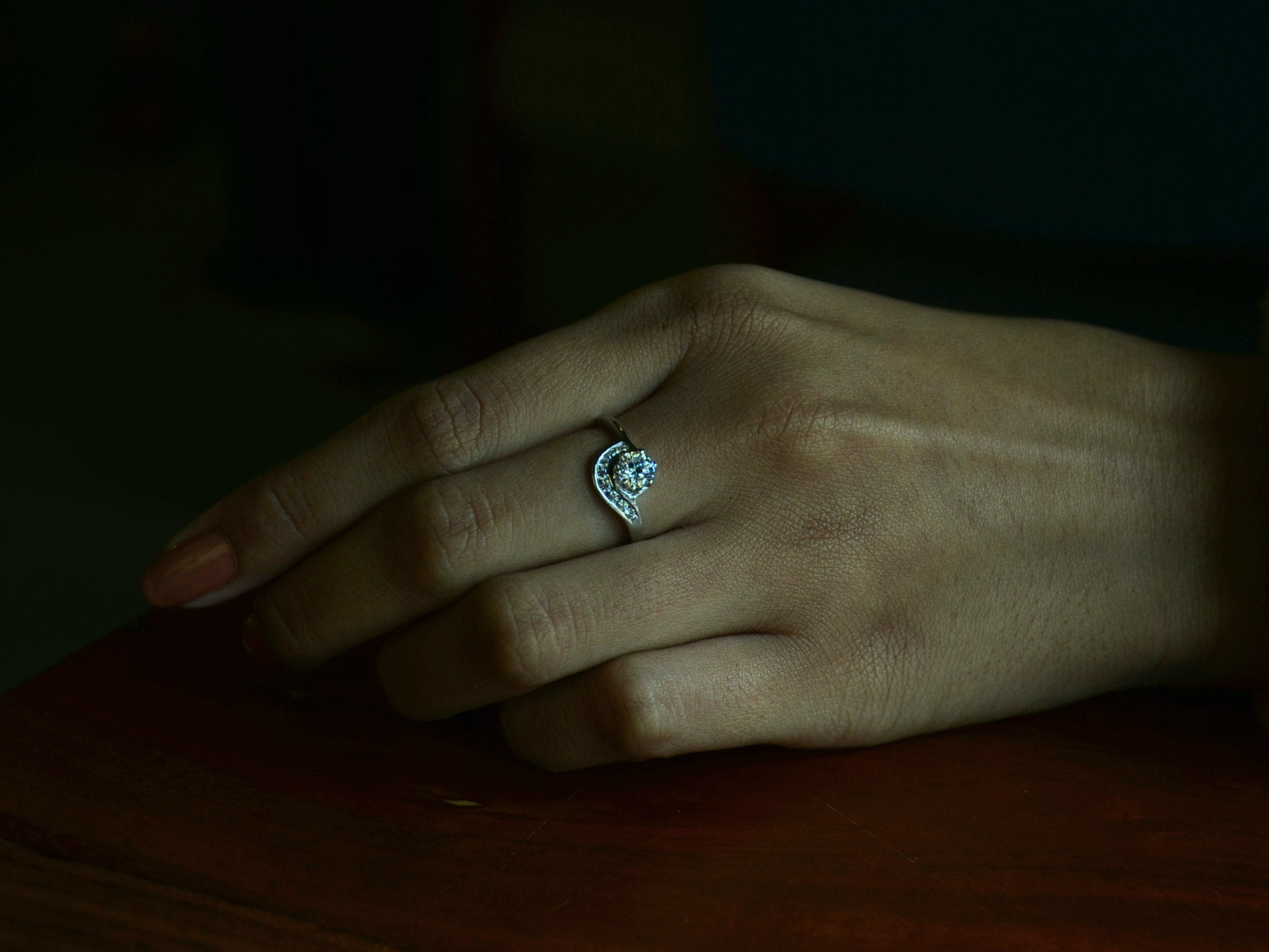Moissanite Engagement Ring | Diamond Gold Ring | White Gold Moissanite Bridal Set -