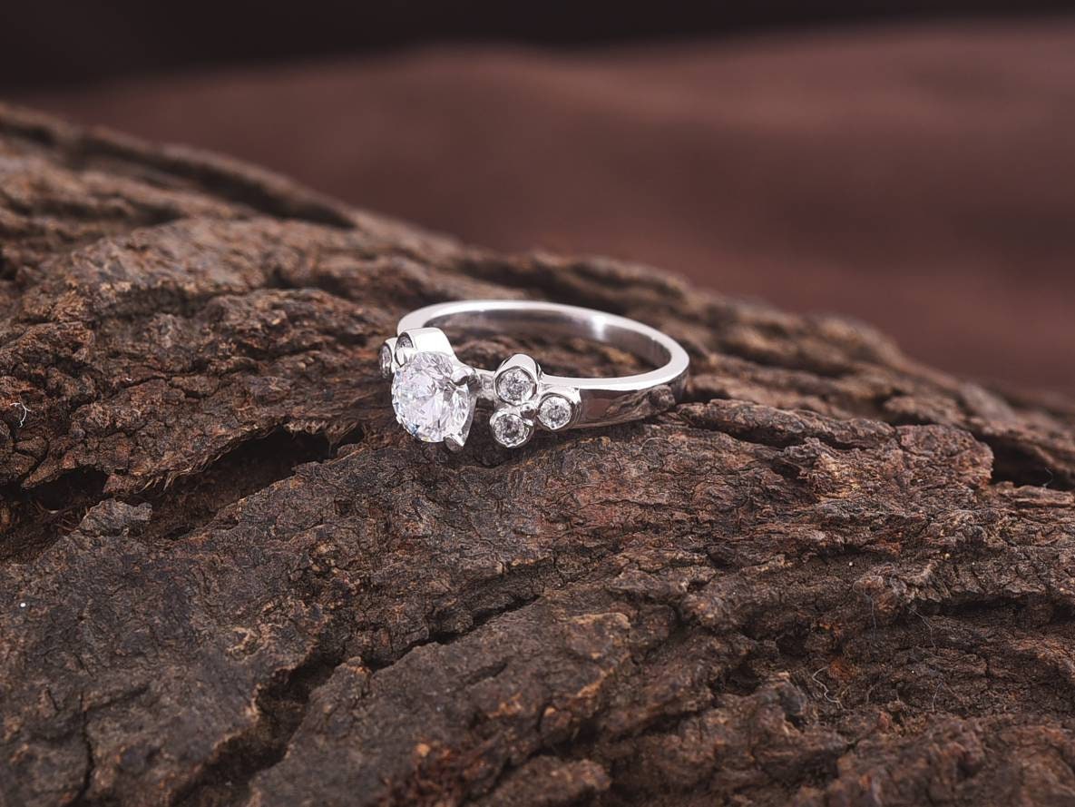 Forever Moissanite Ring | 6mm Moissanite Wedding Ring | Diamond Engagement Ring | 14k Moissanite Band -