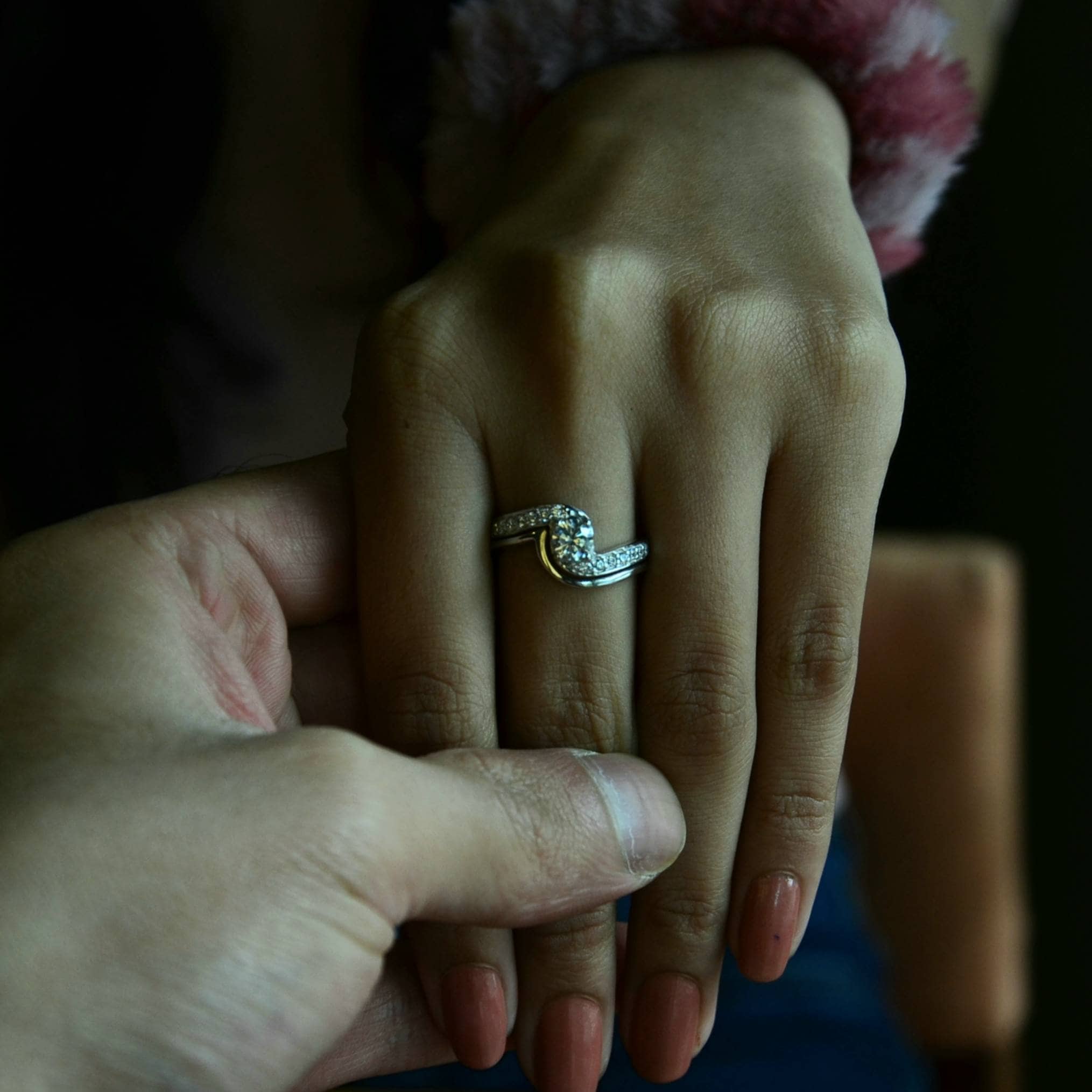 Diamond & Moissanite Wedding Ring Set | Matching Engagement Rings | Forever Moissanite Ring -