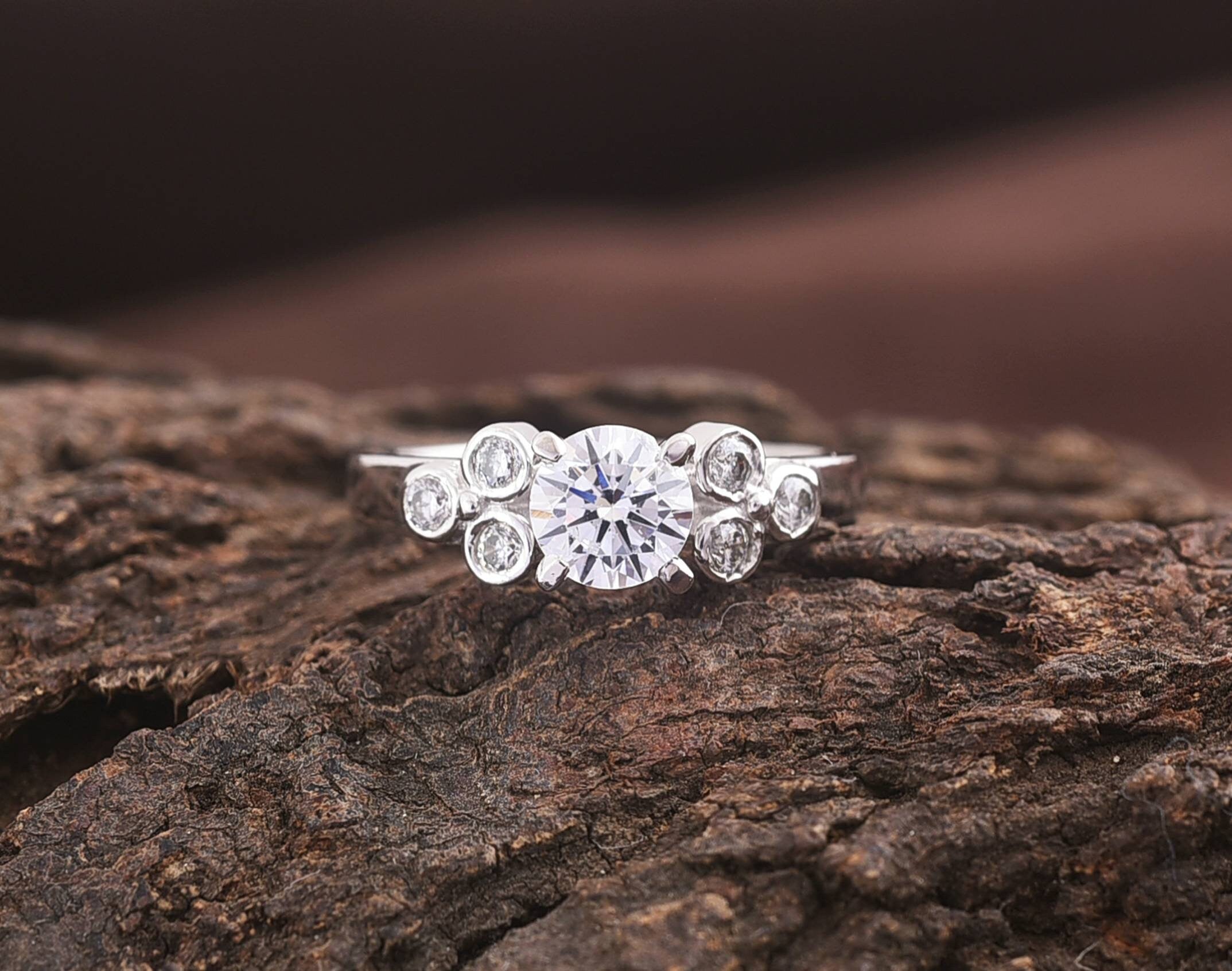 Moissanite Diamond Wedding Set | Matching Engagement & Wedding Rings -