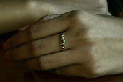 18k/14k/9k Natural Black Rose Cut Diamond Ring | Gold Black Diamond Ring | Dainty Rose Cut Diamond Ring -