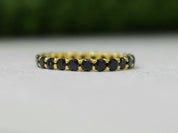 Infinity Diamond Ring | Dainty Black Diamond Band | Never-Ending Wedding Band | Eternity Black Diamond Ring -