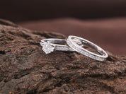 Solid Gold Dainty Diamond Half Eternity Ring | Tiny Diamond Wedding Band | Infinity Ring -