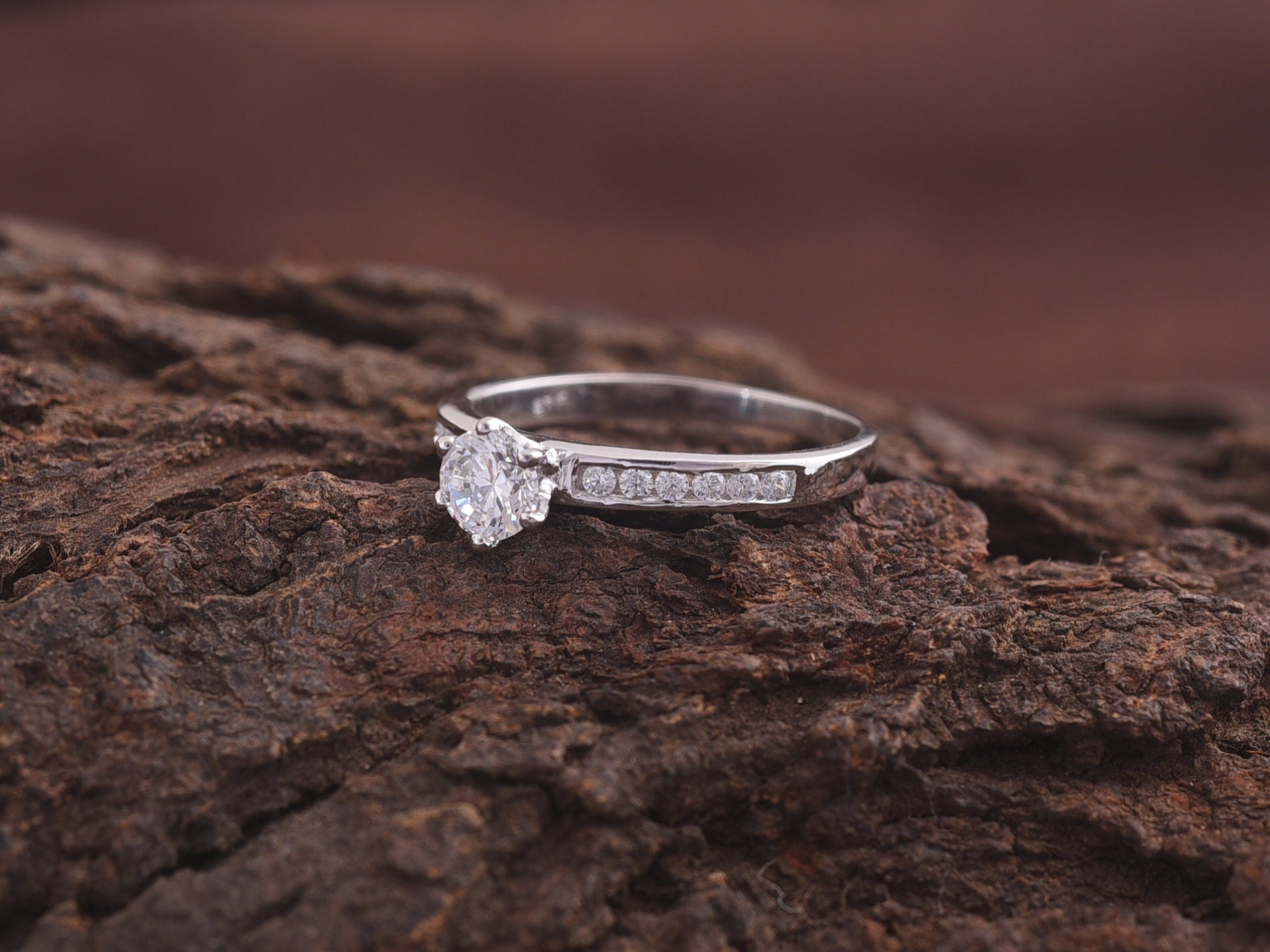 Moissanite Engagement Ring | Diamond Wedding Ring Set | Solitaire Engagement Ring | Bridal Moissanite Set -