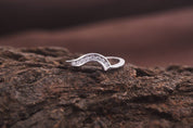 14k Diamond Band | Matching Diamond Wedding Band | Curved Diamond Band | Elegant Stacking Ring -