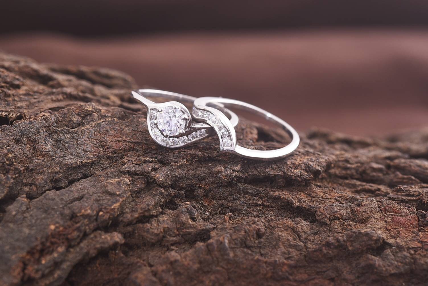 14k Diamond Band | Matching Diamond Wedding Band | Curved Diamond Band | Elegant Stacking Ring -