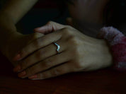 14k Diamond Band | Matching Diamond Wedding Band | Curved Diamond Band | Elegant Stacking Ring -