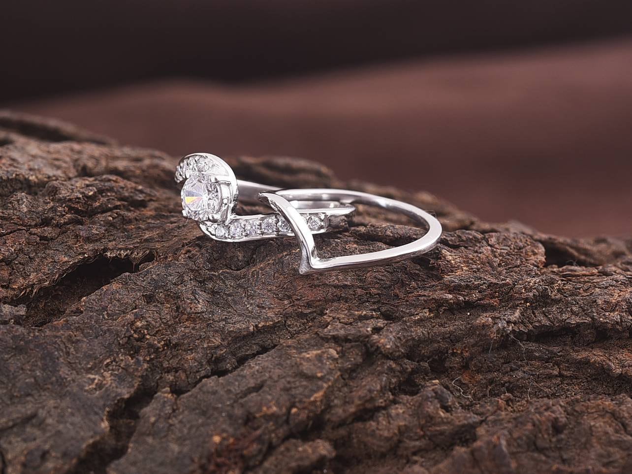 Diamond & Moissanite Wedding Ring Set | Matching Engagement Rings | Forever Moissanite Ring -