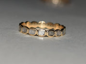 Rose Cut Diamond Wedding Band | Thin Diamond Band | Eternity Ring | Rose Gold Stackable Ring -