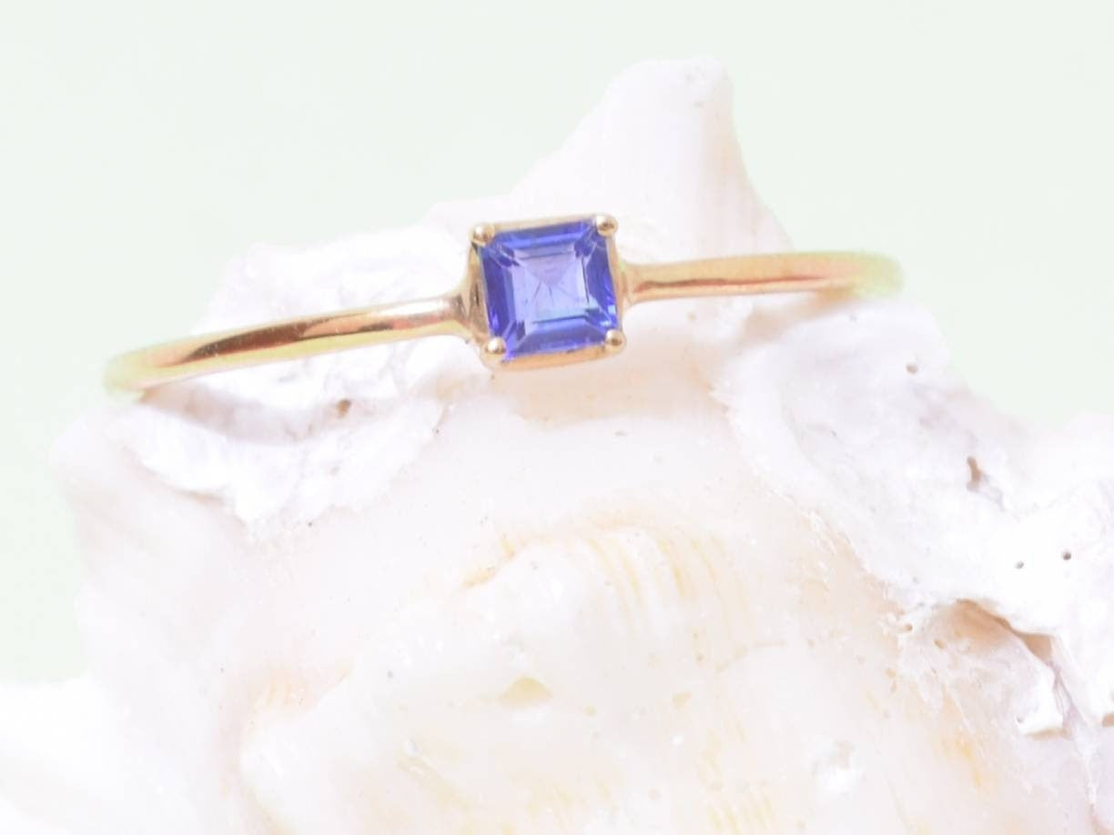 Blue Sapphire Stacking Ring | Dainty Sapphire Ring | Stackable Blue Sapphire Jewelry -