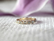 Rose Cut Diamond Wedding Band | Thin Diamond Band | Eternity Ring | Rose Gold Stackable Ring -