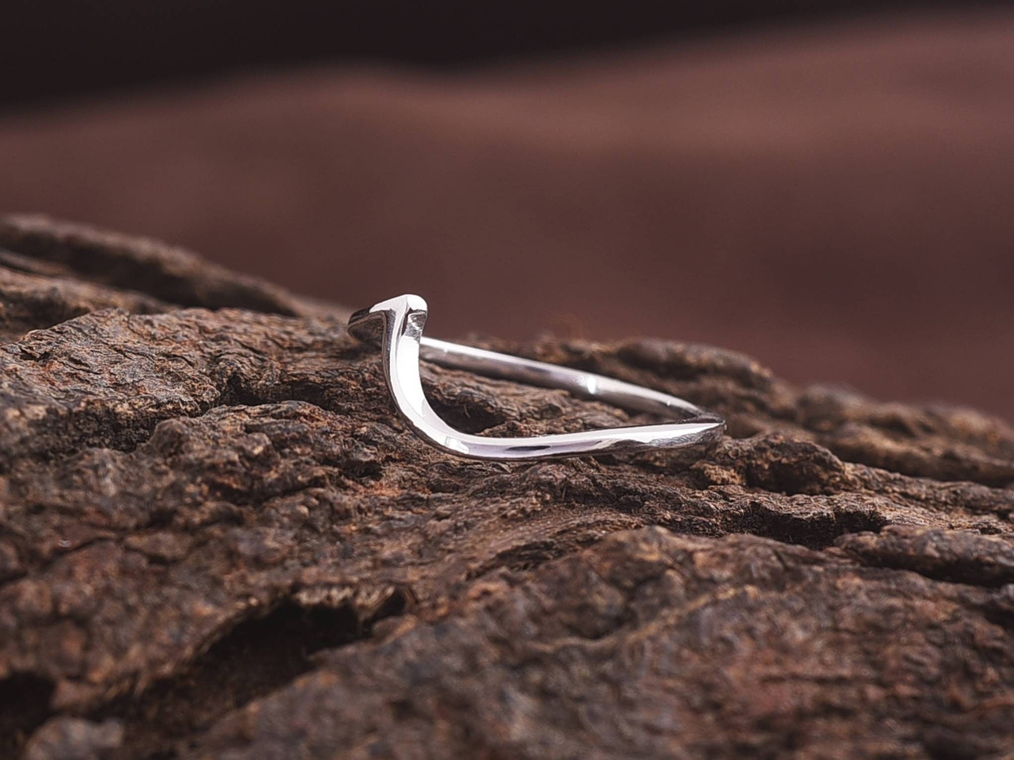 Gold Wave Ring | Minimalist Dainty Gold Ring | Women's Gold Band Ring -