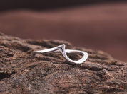 Gold Wave Ring | Minimalist Dainty Gold Ring | Women's Gold Band Ring -