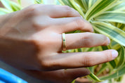 Emerald Wedding Band | 3mm Simple Emerald Ring | Dainty Emerald Stacking Ring for Women -