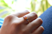 9k/14k Solid Gold Multi Sapphire Cluster Engagement Ring | Sapphire & Diamond Ring -