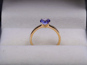 Solid Gold Tanzanite Solitaire Ring | Rose Gold | Natural Tanzanite Engagement Ring -