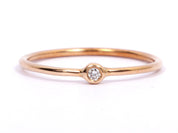 9k/14k/18k Gold Diamond Stacking Ring | Dainty Minimalist Diamond Ring | Gold Stacking Ring -