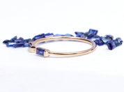 Solid Gold Blue Sapphire Baguette Ring | Sapphire Stacking Ring -