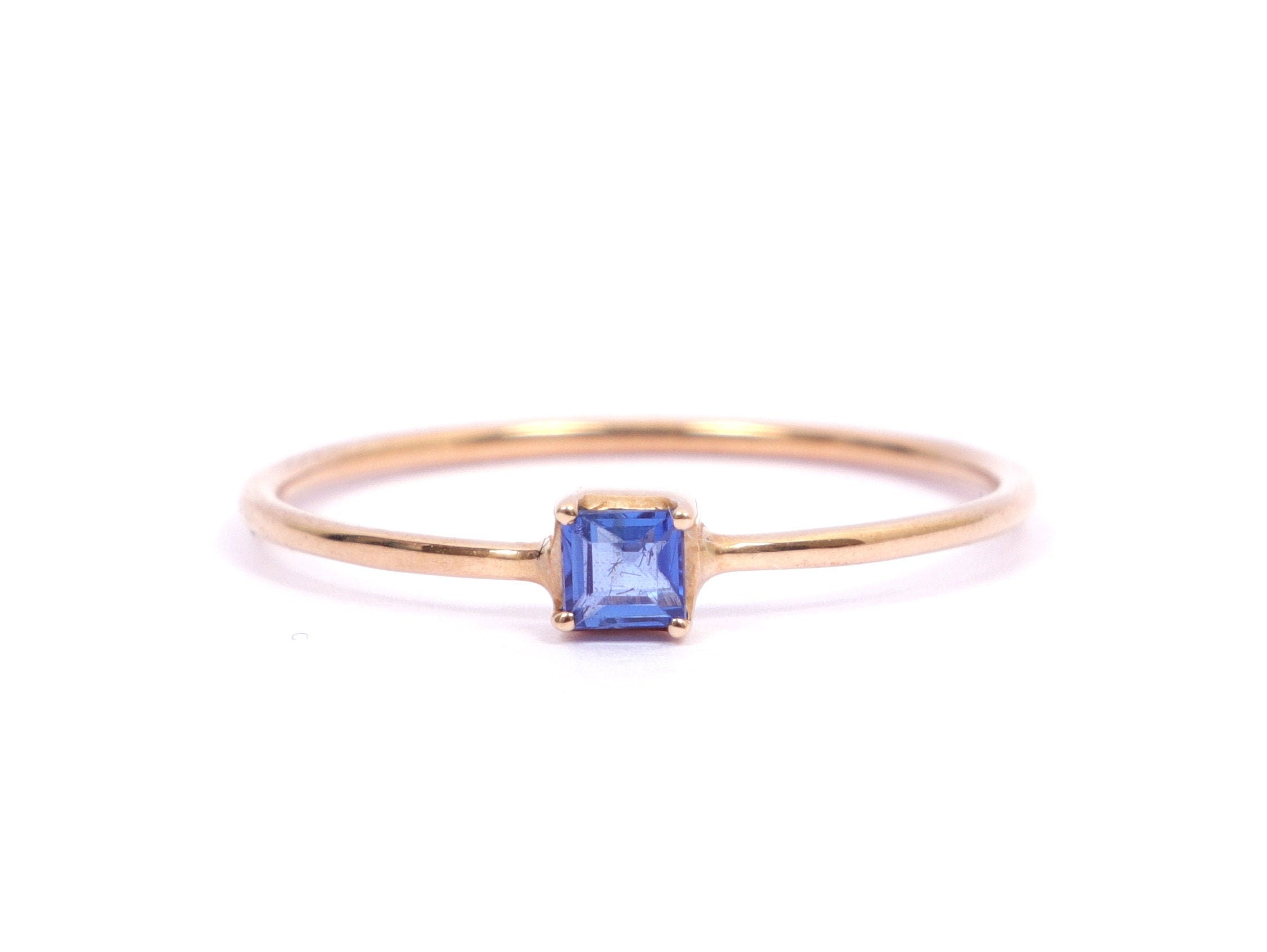 Blue Sapphire Stacking Ring | Dainty Sapphire Ring | Stackable Blue Sapphire Jewelry -