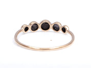 18k/14k/9k Natural Black Rose Cut Diamond Ring | Gold Black Diamond Ring | Dainty Rose Cut Diamond Ring -