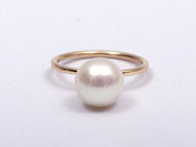 South Sea Pearl Engagement Ring | Solid Gold 9mm Pearl Ring -