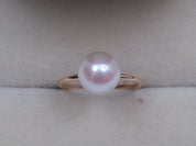 South Sea Pearl Engagement Ring | Solid Gold 9mm Pearl Ring -