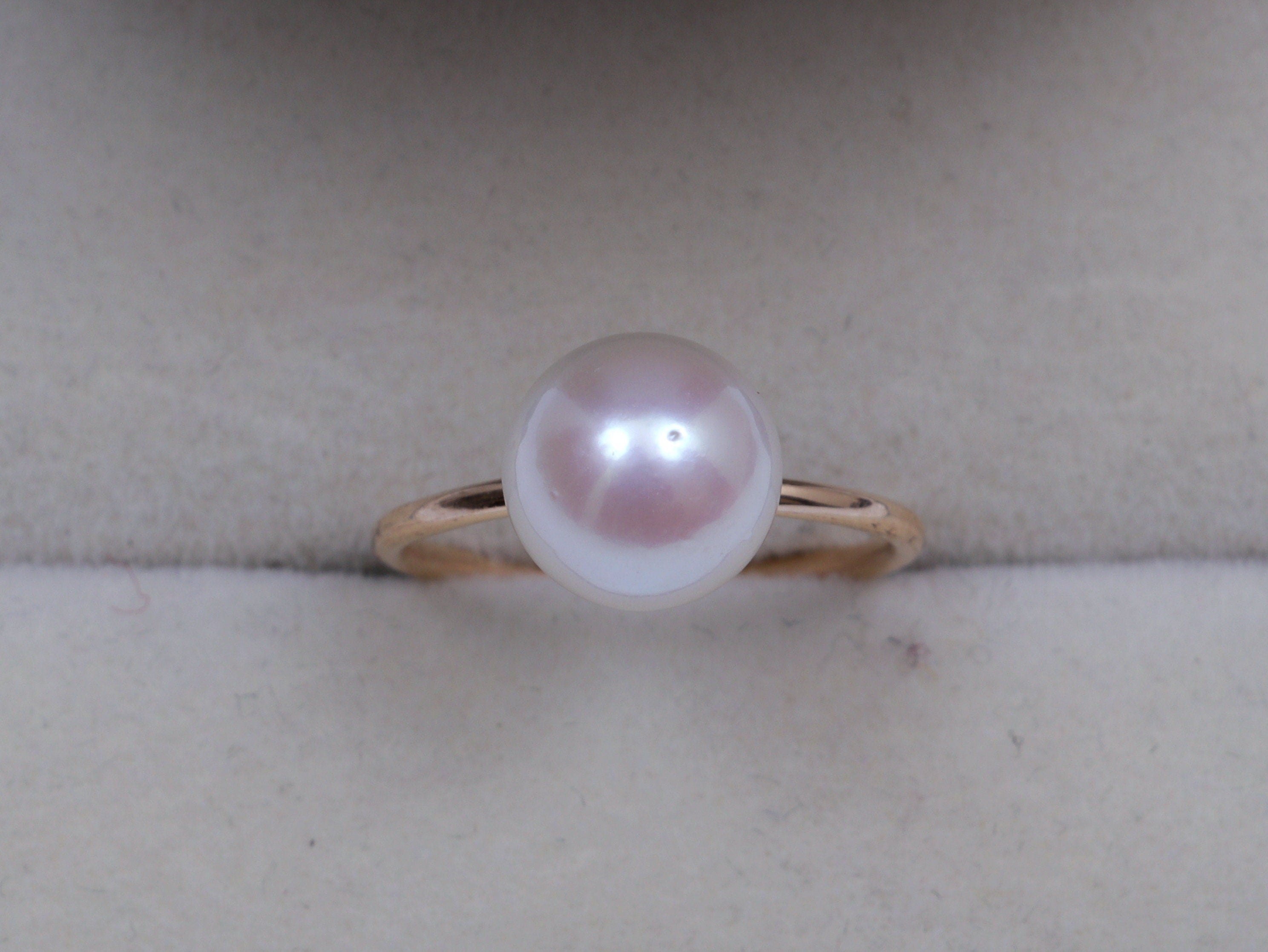 South Sea Pearl Engagement Ring | Solid Gold 9mm Pearl Ring -