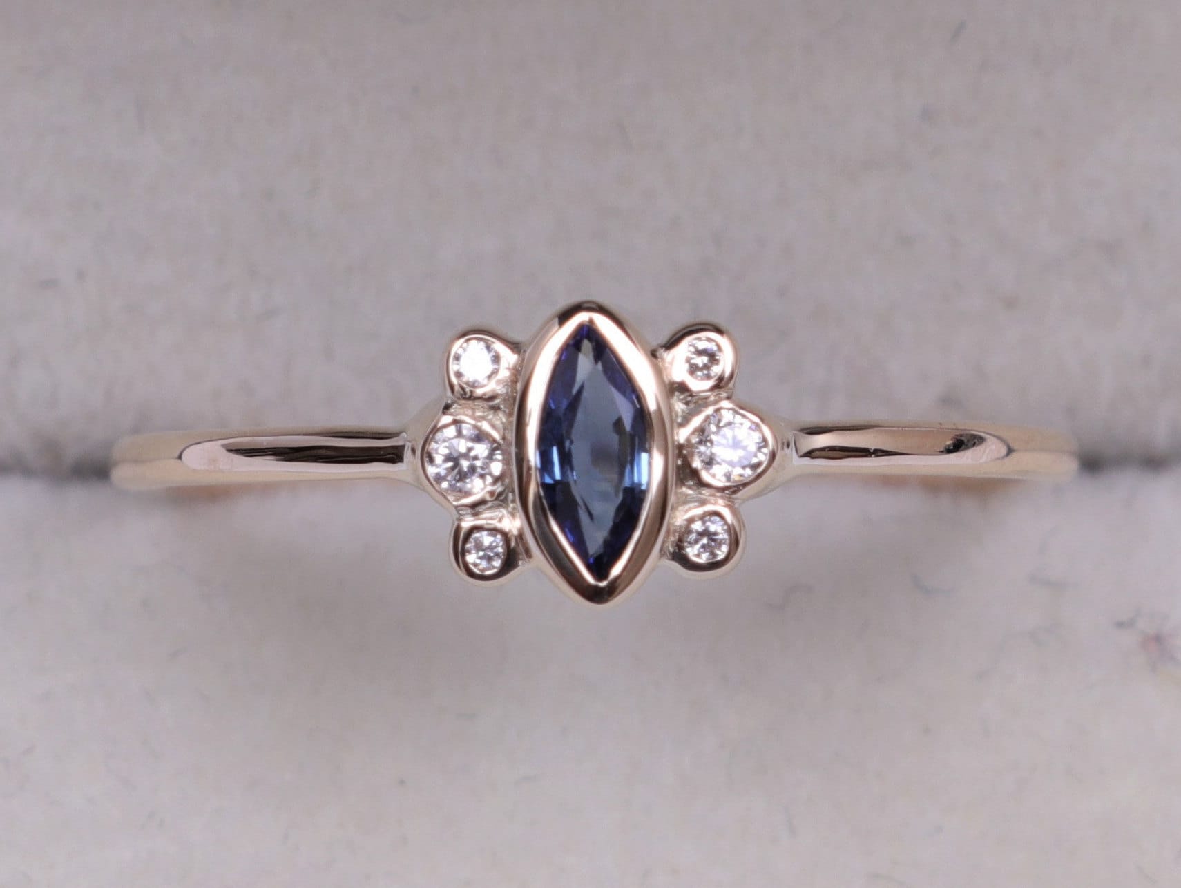 Dainty Blue Sapphire Ring | Natural Sapphire Stacking Ring -