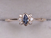 Dainty Blue Sapphire Ring | Natural Sapphire Stacking Ring -