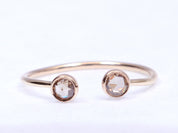 Rose Cut Diamond Ring | 9k/14k/18k Gold | Stacking Dainty Diamond Ring -